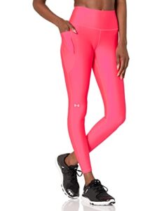 under armour women's standard heatgear high waisted ankle no-slip leggings, (683) pink shock / / white, small