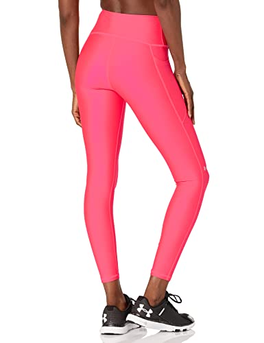 Under Armour Women's Standard HeatGear High Waisted Ankle No-Slip Leggings, (683) Pink Shock / / White, Small