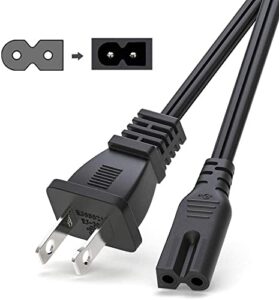 digitmon replacement 10ft us 2-prong ac power cord cable for brother pe-150 pe-180d pe200 300s sewing machine