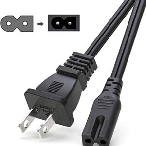 DIGITMON Replacement 10FT US 2-Prong AC Power Cord Cable for Brother PE-150 PE-180D PE200 300S Sewing Machine