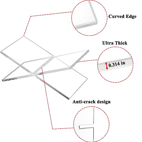 Large Clear Acrylic Book Stands for Display, Amlits, Best Reading Bookstand Display Open Holder for Cook Books Magazines, Newspaper, Textbooks (Clear)