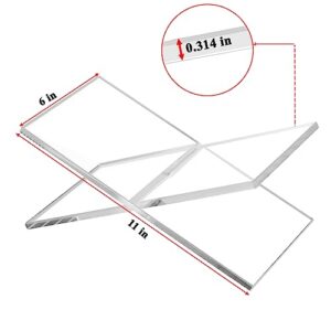 Large Clear Acrylic Book Stands for Display, Amlits, Best Reading Bookstand Display Open Holder for Cook Books Magazines, Newspaper, Textbooks (Clear)