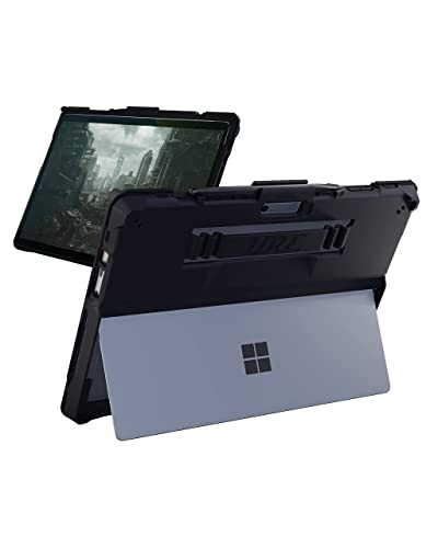 Eco Rugged Cases Black Microsoft Surface Pro 7+ / Pro 7 / Pro 6 / Pro 5 / Pro 4 Case Rugged Tablet Case with Handstrap and Built-In Stylus Pen Holder and Kickstand Made with 100 percent Recyclable TPU