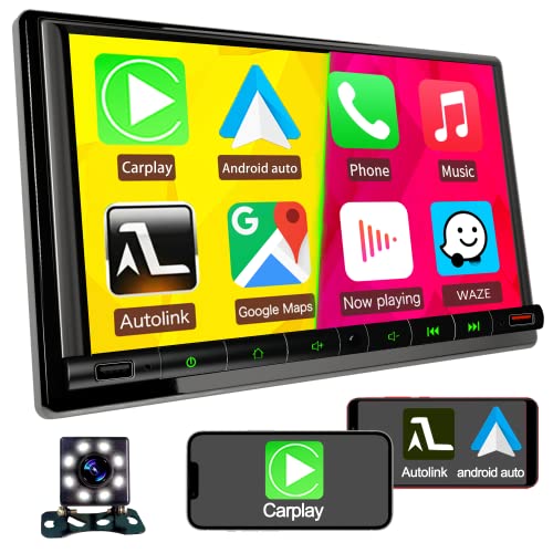 1280x720 HD Non-Glare Touch Screen Car Stereo with 30 Segment EQ,7 Inch Double Din Stereo for Apple Carplay & Android Auto with Bluetooth 5.2,Car Radio with Backup Camera, Mirror Link/SWC/FM/AM