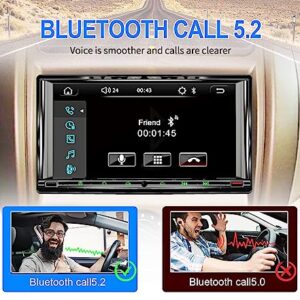 1280x720 HD Non-Glare Touch Screen Car Stereo with 30 Segment EQ,7 Inch Double Din Stereo for Apple Carplay & Android Auto with Bluetooth 5.2,Car Radio with Backup Camera, Mirror Link/SWC/FM/AM