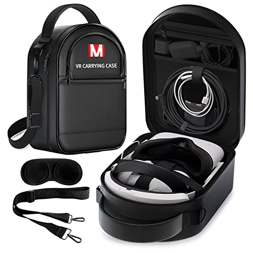 Skadell Hard Carrying Case Compatible with Meta/Oculus Quest 2, VR Headset with Elite Strap, Touch Controllers & Other Accessories, with Strap & Lens Protector, for Travel and Home Storage