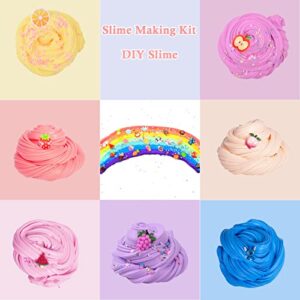 7 Pack Mini Butter Slime Kit for Girls 10-12, with Blue Slime, Lemon Watermelon and Peachybbies Slime Charm etc,DIY Scented Putty Slime for Kids,Soft and Non-Sticky，Cute Stuff Toys