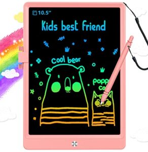 lcd writing tablet doodle board,10.5 inch colorful electronic drawing pads,travel gifts for kids ages 3 4 5 6 7 8 year old girls boys (pink)