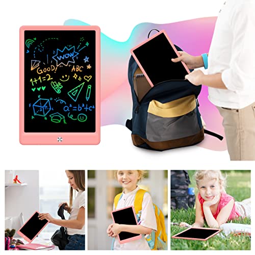 LCD Writing Tablet Doodle Board,10.5 inch Colorful Electronic Drawing Pads,Travel Gifts for Kids Ages 3 4 5 6 7 8 Year Old Girls Boys (Pink)