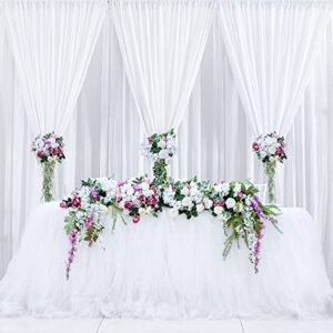 5ftx10ft White Backdrop Curtain Panels for Parties, Wrinkle Free Polyester Photography Backdrop Curtains, Wedding Party Decoration Supplies