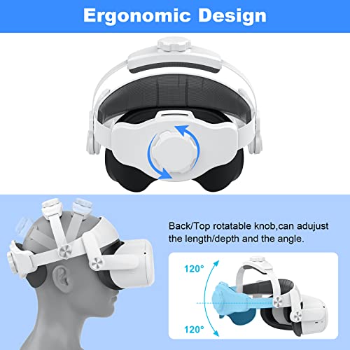 Head Strap for Meta/Oculus Quest 2 Accessories, Adjustable Replacement for Quest 2 Elite Straps, Enhanced Support & Gaming Immersion & Balance Weight Design in VR for Adults & Kids, Gift for Father