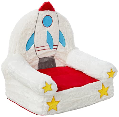 Amazon Basics Children's Plush Chair, Rocket, Multicolor