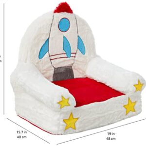 Amazon Basics Children's Plush Chair, Rocket, Multicolor