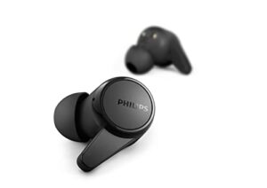 philips t1207 true wireless headphones with up to 18 hours playtime and ipx4 water resistance, black
