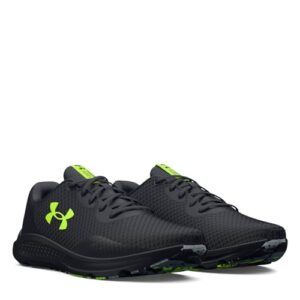 Under Armour Men's Charged Pursuit 3 Running Shoe, Black/Black/Lime Surge, 10.5