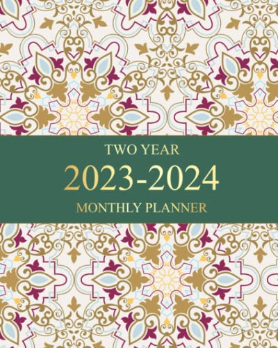 TWO YEAR 2023-2024 MONTHLY PLANNER: 2Yr January 2023 to December 2024 with Agenda Planner Calendar Schedule 24 Months Notes and Goals, 8 x 10, Asian Floral Cover Planner for Work or Personal