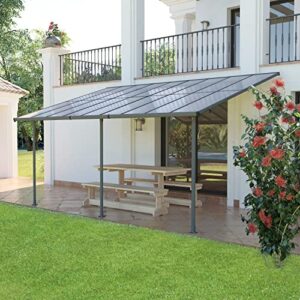 bps 16.5' x 10' wall mount gazebo outdoor pergola polycarbonate gazebo with water-resistant and uv-fighting panels canopy