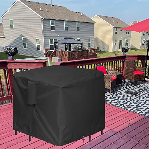 5 Piece Bar Height Patio Dining Set Covers Waterproof 60 Inch Square Patio Bar Height Table & Chair Sets Cover, Black