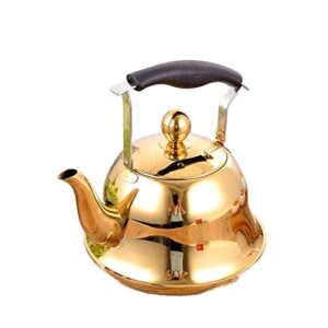 kettle - stainless steel whistle kettle gas induction cooker kettle household gas kettle creative teapot (capacity : 2l, color : gold)