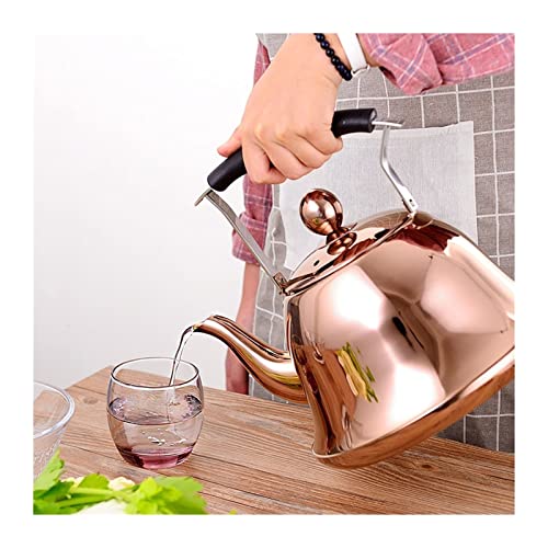 Kettle - Stainless Steel Whistle Kettle Gas Induction Cooker Kettle Household Gas Kettle Creative Teapot (Capacity : 2L, Color : Gold)