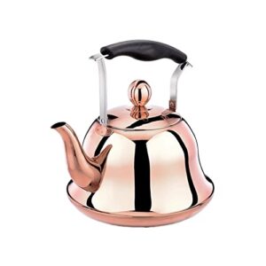 Kettle - Stainless Steel Whistle Kettle Gas Induction Cooker Kettle Household Gas Kettle Creative Teapot (Capacity : 2L, Color : Gold)