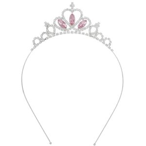 brishow rhinestone girls tiara and crown silver crystal princess crowns birthday party headband tiaras (pink)