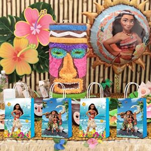 W/NN 16 Pcs Moana Party Paper Gift Bags, 2 Styles Party Favor Bags with Handles for Moana Party Decorations, Goody Bags Candy Gift Bags for Girls Boys Birthday Party Supplies Favors