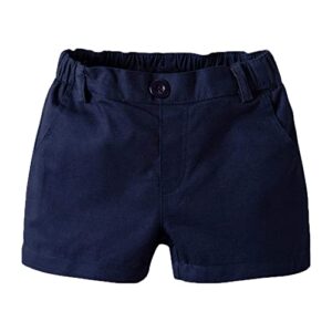 JEATHA Children Unisex Cotton Booty Shorts Kids Boys Girls Cute Summer Hot Pants for Everyday Wear Navy Blue A 9-12 Months