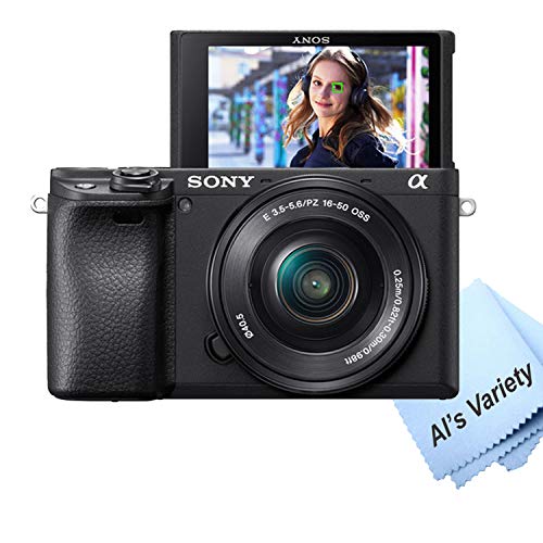 Sony Alpha a6400 Mirrorless Digital Camera with 16-50mm Lens + 32GB Card, Tripod, Case, and More (18pc Bundle) (Renewed)