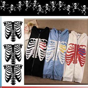 NUFR Unisex Skeleton Zip Up Hoodie Fashion Vintage Jacket Graphics E-Girl 90s Sweatshirt for Men and Women for Teen Girls Boys Black