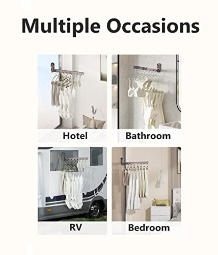 Portable Travel Clothes Rack with Clips, Vacuum Suction Folding Drying Rack for Travel, Hotels, RV, Car or Indoor