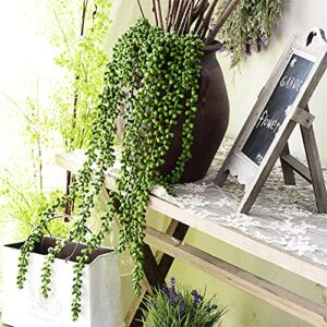 BohoSM 3pcs Fake String of Pearls Plant Artificial Hanging Plants Faux String of Pearls Artificial Succulents Plants Artificial String of Pearls Plants Fake Hanging Plant (Succulents)