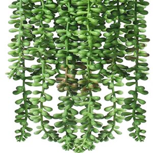 BohoSM 3pcs Fake String of Pearls Plant Artificial Hanging Plants Faux String of Pearls Artificial Succulents Plants Artificial String of Pearls Plants Fake Hanging Plant (Succulents)