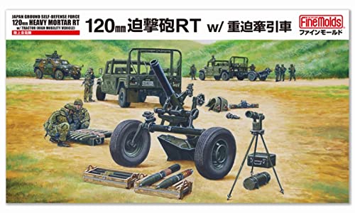 ファインモールド(FineMolds) Fine Mold FM59 1/35 Military Series Ground Self-Defense Force 4.7 inches (120 mm) Mortar RT w/Heavy Duty Tow Car Plastic Model Molded Color