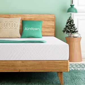 airdown twin mattress, 10 inch memory foam mattress in a box, medium firm green tea twin size mattress for cool sleep & pressure relief, certipur-us certified, made in usa