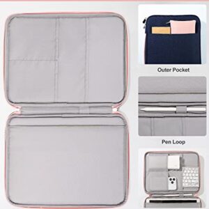 Dadanism 9-11 Inch Tablet Sleeve Bag Organizer Carrying Case for iPad Air 5/4 10.9", iPad 10th Gen 10.9 2022, iPad Pro 11 2022-2018, iPad 9/8/7th Gen 10.2, Galaxy Tab S9/A8/S8/S6 Lite, Indigo & Pink