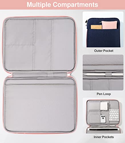 Dadanism 9-11 Inch Tablet Sleeve Bag Organizer Carrying Case for iPad Air 5/4 10.9", iPad 10th Gen 10.9 2022, iPad Pro 11 2022-2018, iPad 9/8/7th Gen 10.2, Galaxy Tab S9/A8/S8/S6 Lite, Indigo & Pink