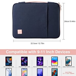 Dadanism 9-11 Inch Tablet Sleeve Bag Organizer Carrying Case for iPad Air 5/4 10.9", iPad 10th Gen 10.9 2022, iPad Pro 11 2022-2018, iPad 9/8/7th Gen 10.2, Galaxy Tab S9/A8/S8/S6 Lite, Indigo & Pink