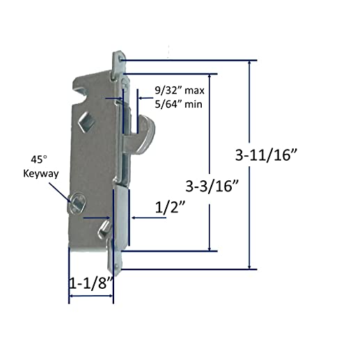 House Guard Black Patio Door Handle Set with Mortise Lock,Suitable for Replacement Sliding Doors Lock 3-15/16”Screw Hole Spacing.Choices That Add a Unique to Your Patio Glass Sliding Door.