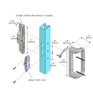 House Guard Black Patio Door Handle Set with Mortise Lock,Suitable for Replacement Sliding Doors Lock 3-15/16”Screw Hole Spacing.Choices That Add a Unique to Your Patio Glass Sliding Door.