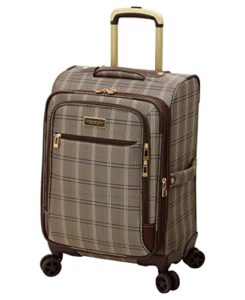 london fog brentwood ii 20" expandable spinner carry-on, cappuccino, inch