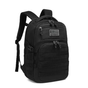 wotony military tactical backpack, black tactical backpack for men molle backpack small tactical backpack assault bag used for outdoor hiking(black)