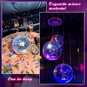 12 Pack Silver Disco Ball Mirror Ball with Hanging Ring for Fun Retro Disco Party Decorations Party DJ Lighting Effect Stage Props Game Accessories, 5.91 Inch, 3.94 Inch, 3.15 Inch, 2.36 Inch