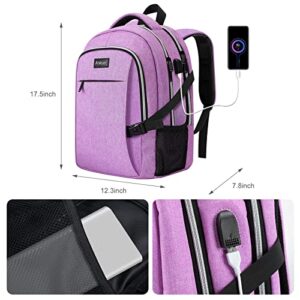 ANKUER Backpacks for Men Women, Backpack Fits Up 15.6 in Laptop Backpack for Travel, Backpacks with USB Charging Port, Work Business Backpack for Women (Purple)