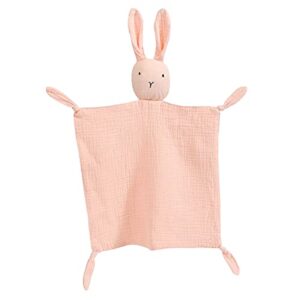 duago baby security blankets unisex and organic lovey, cotton muslin blanket bunny, baby gifts for boy and girl