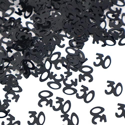 30th Happy Birthday Confetti for Table - Number 30 Confetti for Birthday Anniversary Party Decorations, Anniversary Party Birthday Confetti for 30th, Happy 30 Birthday Confetti for Table Decorations, Party Supplies (Black)
