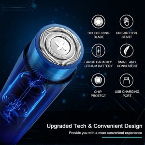 ARECTECH Mini Portable Shaver Pocket Razors Electric Razor for Men USB Rechargeable LED Battery Display Best for Travel Shaves Touch Up Shaves Cordless Gold