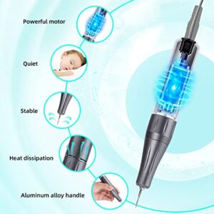 IBEBELI Professional Drill for Nails 40000RPM Max Upgrade Efile Kit for Acrylic Nails with Foot Pedal, 6 Drill Bits and 30 Sanding Bands All Inclusive Electric Nail Drill Set Home Salon Use Gray