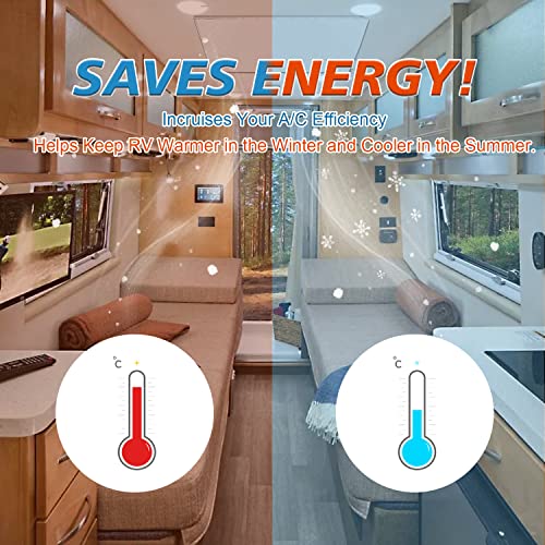 Safoner Waterproof RV Vent Insulator and Skylight Cover with Reflective Surface, Fits Standard RV Vents- 14x14 Inch (1 Pack)