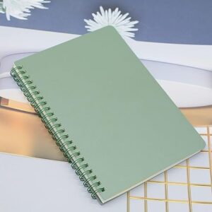 Yansanido Spiral Notebook, 4 Pcs 4 Color A5 Size Thick Plastic Hardcover 8mm Ruled Paper 80 Sheets (160 Pages) Journal for School and Office Supplies (4 Pcs A5)